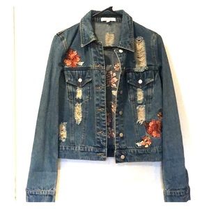 Embroidered Denim Jacket size Small